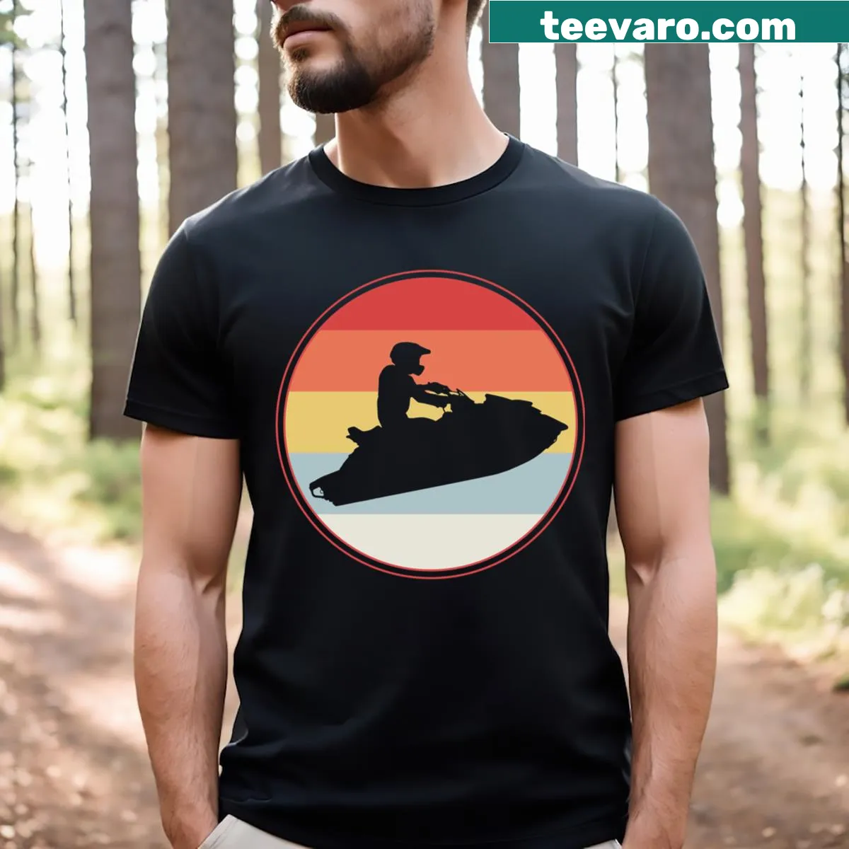 Essential t-shirt celebrating the thrill of jetskiing — on a men's t-shirt
