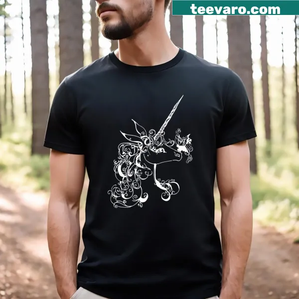 Illustrated Lady Amalthea with a butterfly on T-shirt