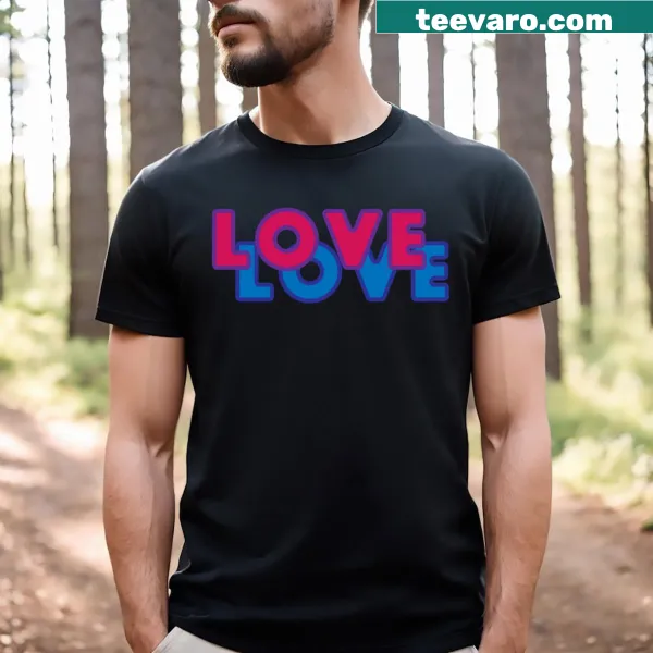 Typography T-shirt with the phrase 'Love Love Eurovision'