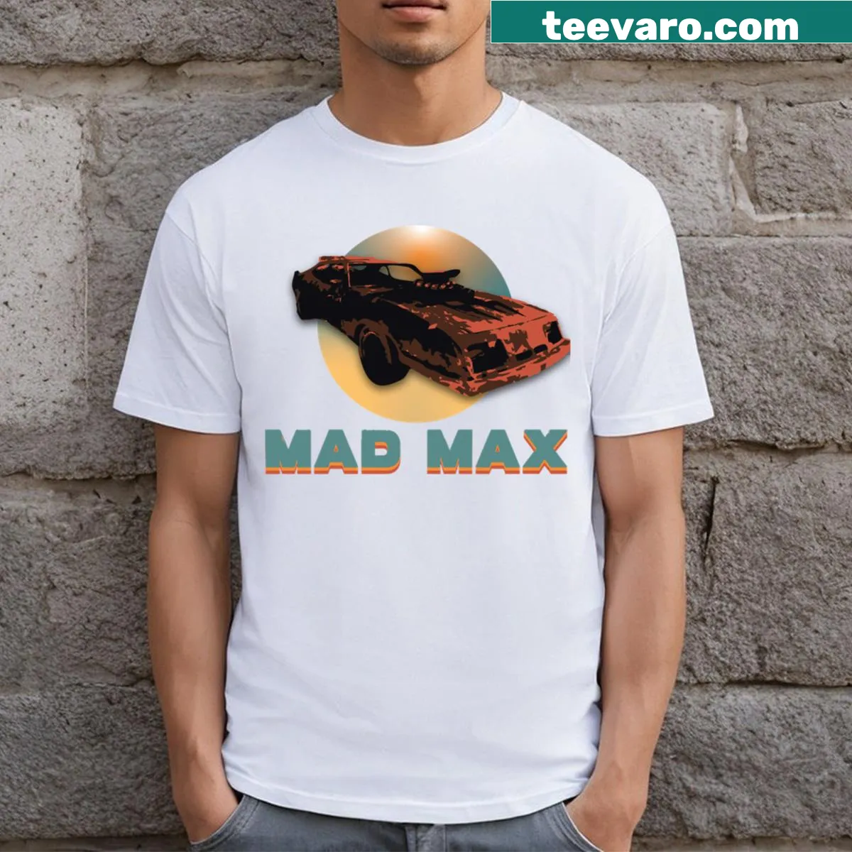 Mad Max Interceptor t-shirt with gaming design — on a men's t-shirt