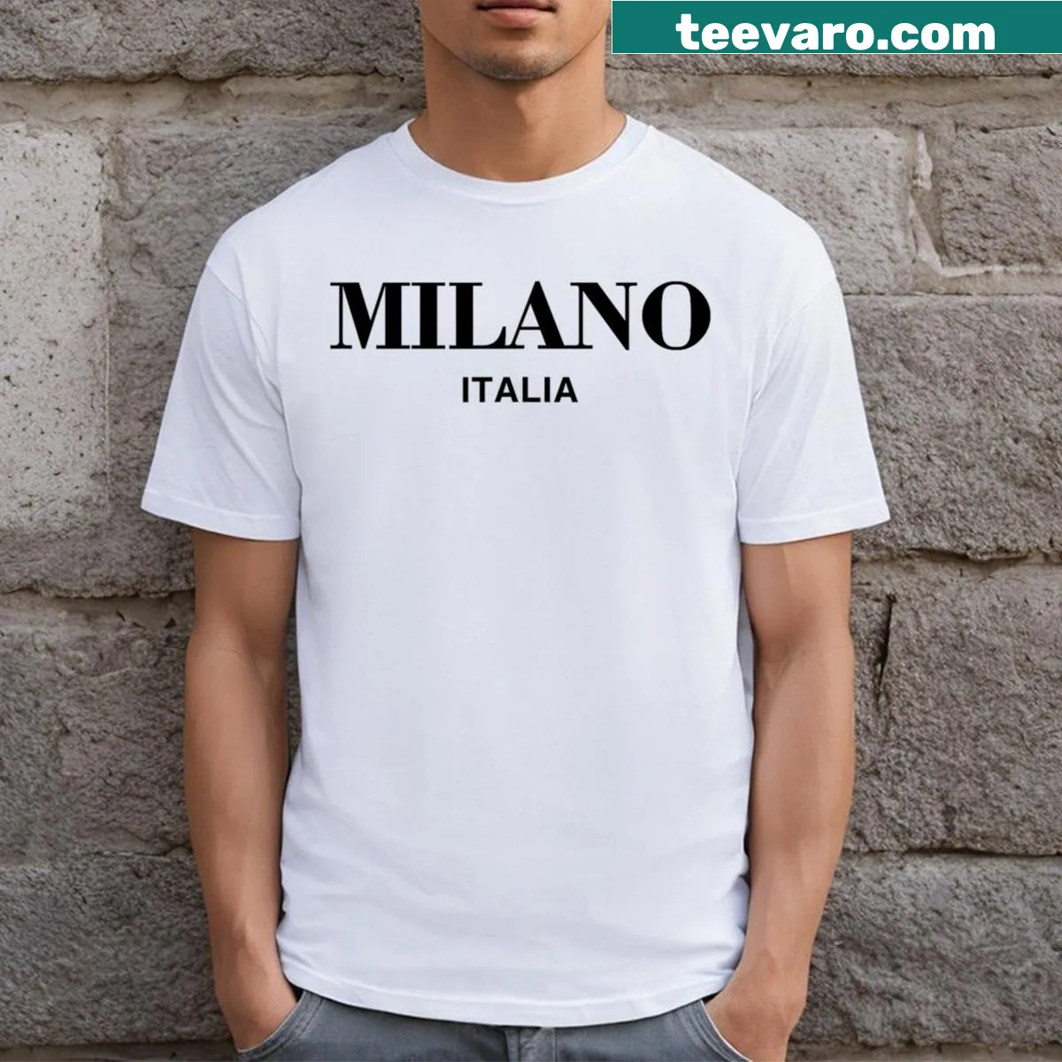 Vintage Milano graphic T-shirt celebrating Italian culture. — on a men's t-shirt