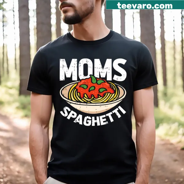 Mom's Spaghetti themed T-shirt celebrating family cooking
