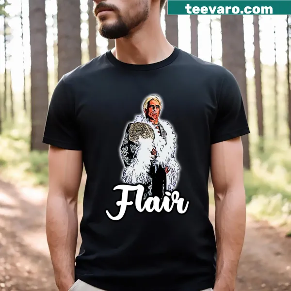 Stylish tribute t-shirt featuring Ric Flair, the Nature Boy, with elegant text