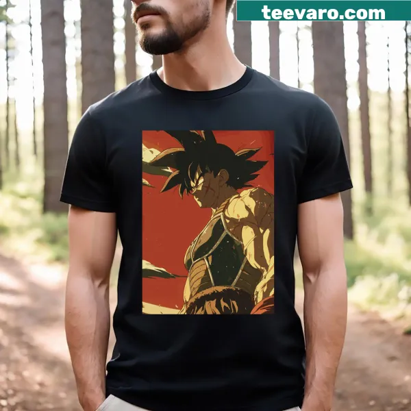 Illustrative Bardock fanart t-shirt capturing retro anime essence