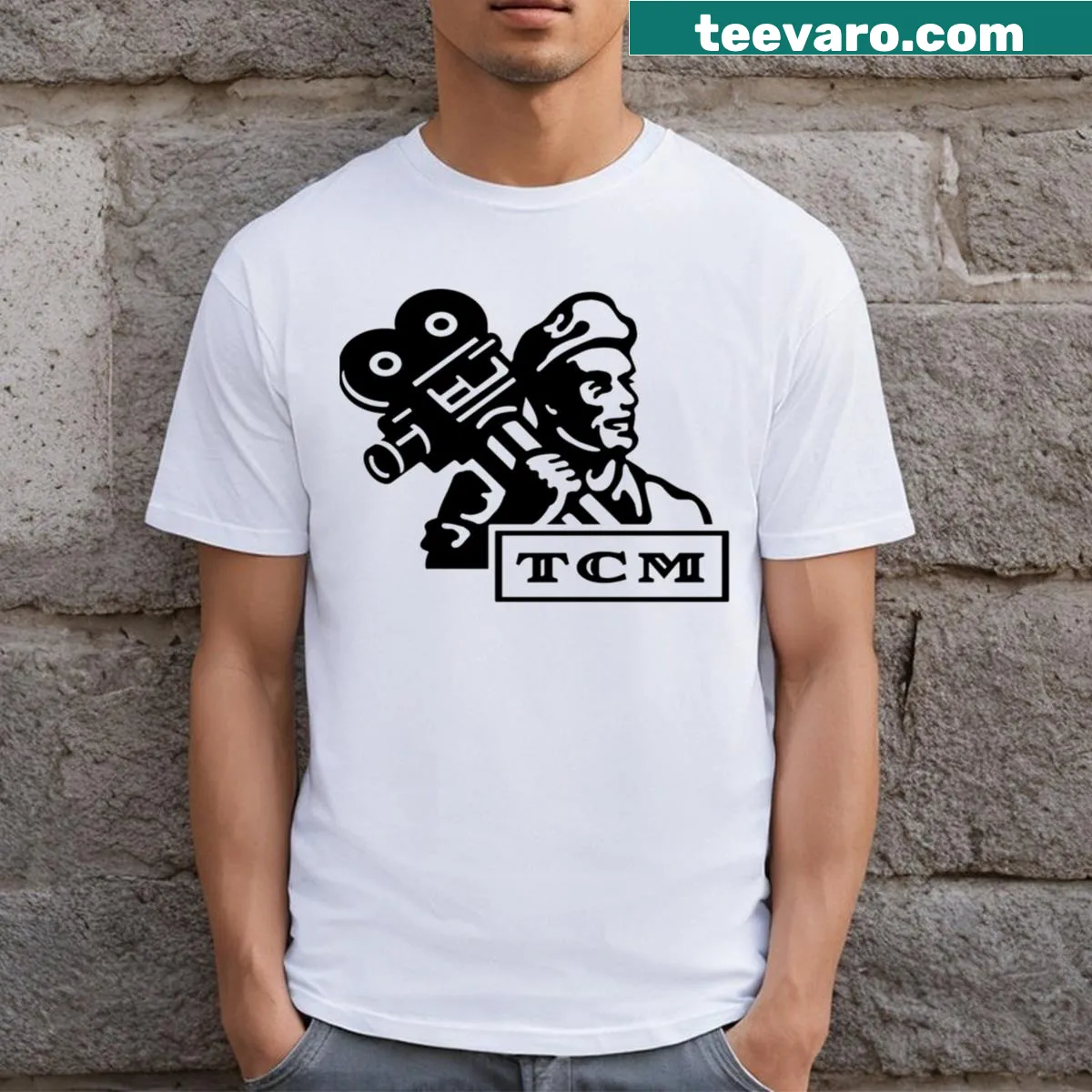 Vintage Turner Movies T-shirt with classic film imagery — on a men's t-shirt
