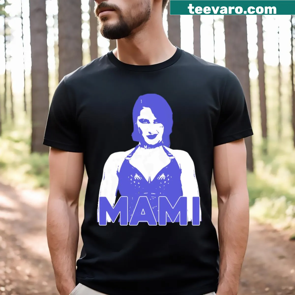 Striking Rhea Ripley T-shirt with bold wrestling design — on a men's t-shirt