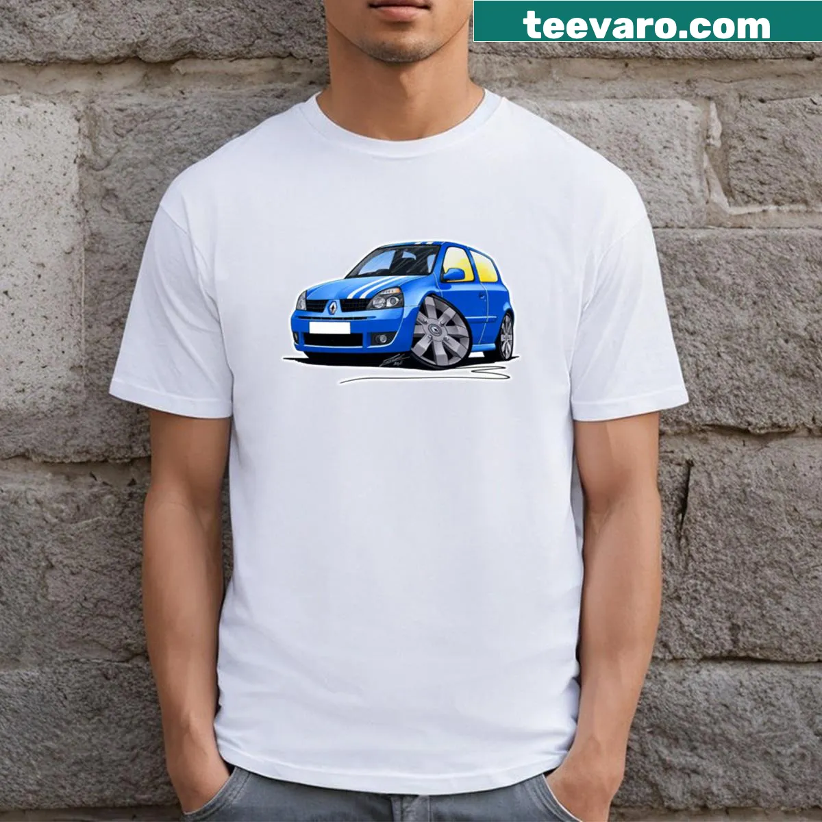 Sport Clio 182 sports typography t-shirt — on a men's t-shirt