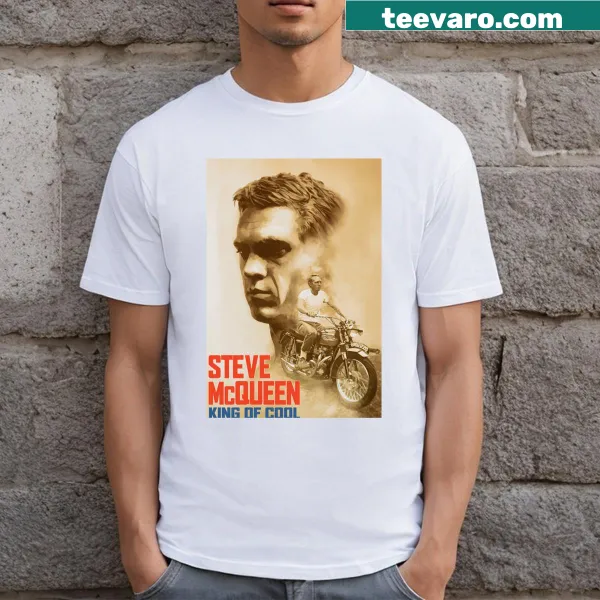 Illustration of Steve McQueen, the King of Cool, on T-shirt
