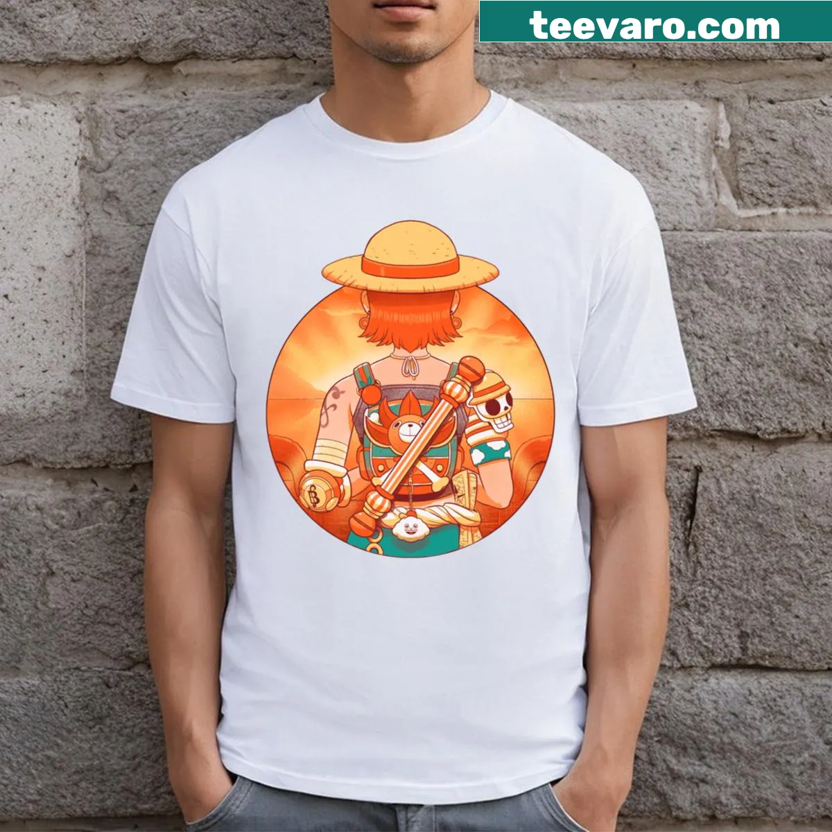 T-shirt featuring a charming summer-themed illustration — on a men's t-shirt