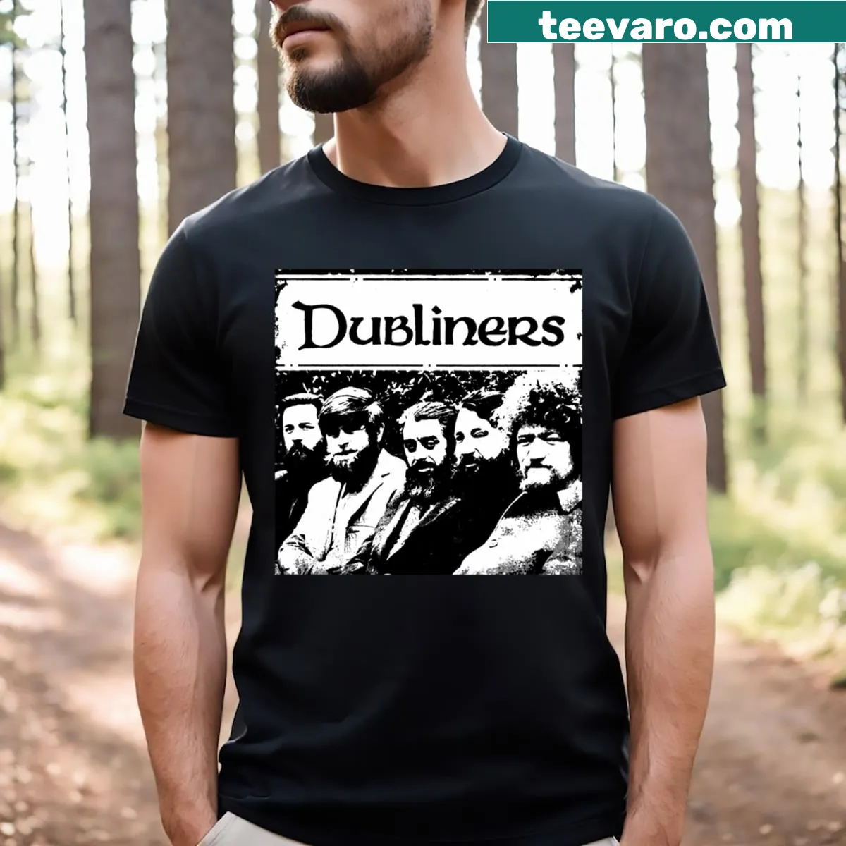 Illustration of The Dubliners band on a T-shirt — on a men's t-shirt