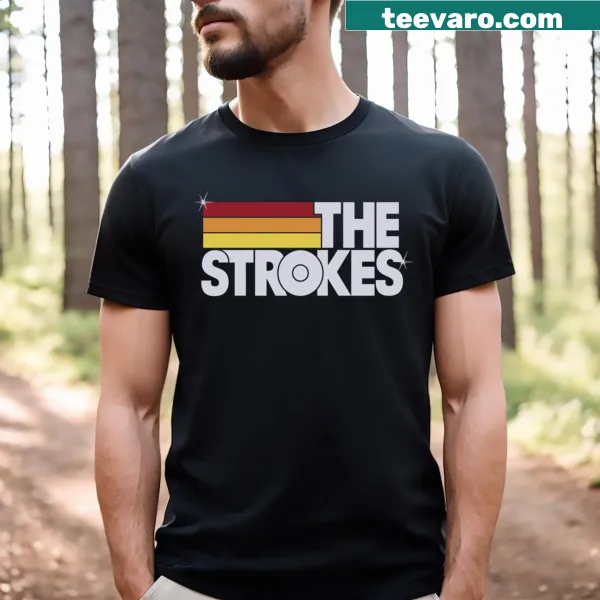 Typographic design featuring various logos on a T-shirt