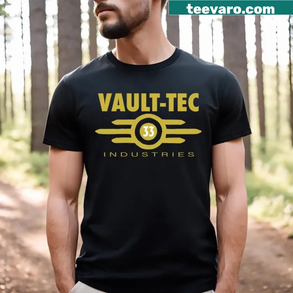 Cartoon graphic of Vault Boy from Fallout on a T-shirt