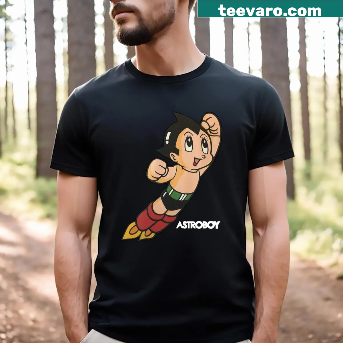 Vintage Astroboy graphic on a nostalgic T-shirt — on a men's t-shirt