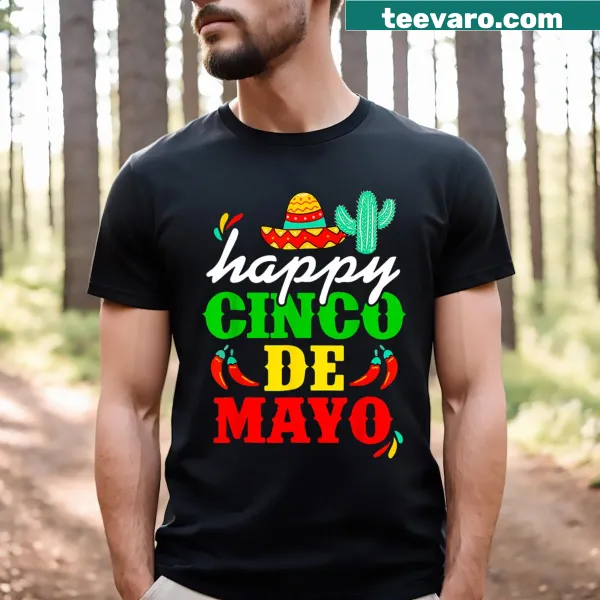 Cheerful Cinco de Mayo shirt with festive typography