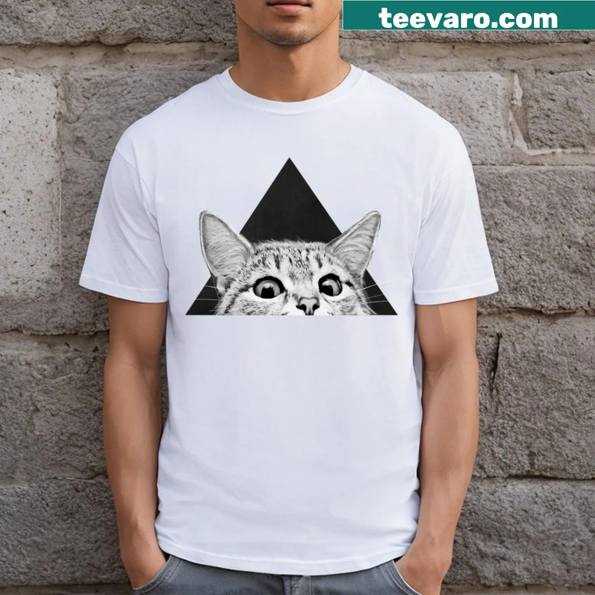 Playful T-shirt asking if someone is asleep yet — on a men's t-shirt