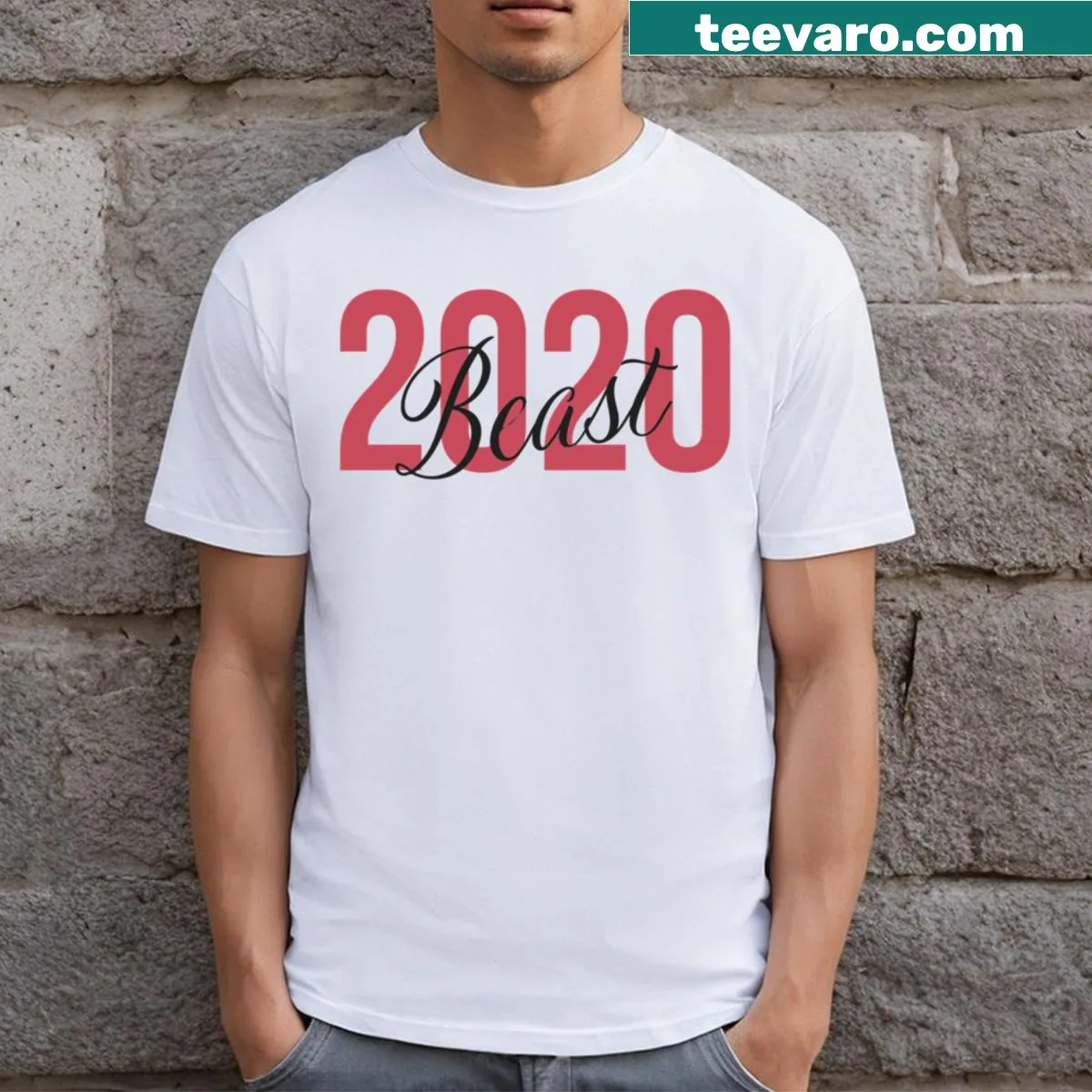 Whimsical T-shirt featuring a humorous beast illustration — on a men's t-shirt
