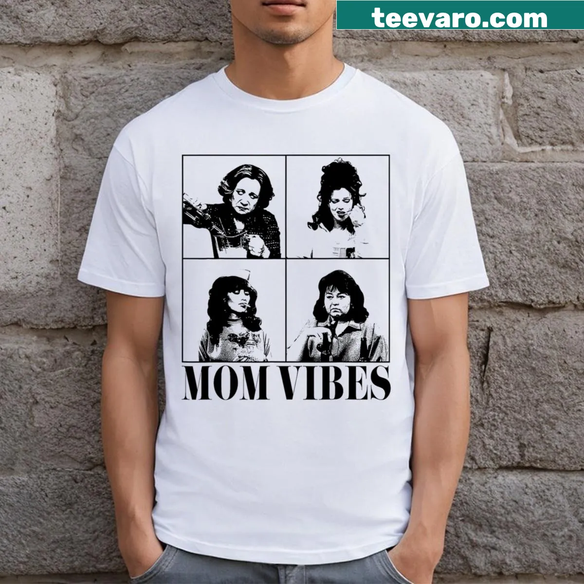 90's Mom Vibes vintage T-shirt with playful text — on a men's t-shirt