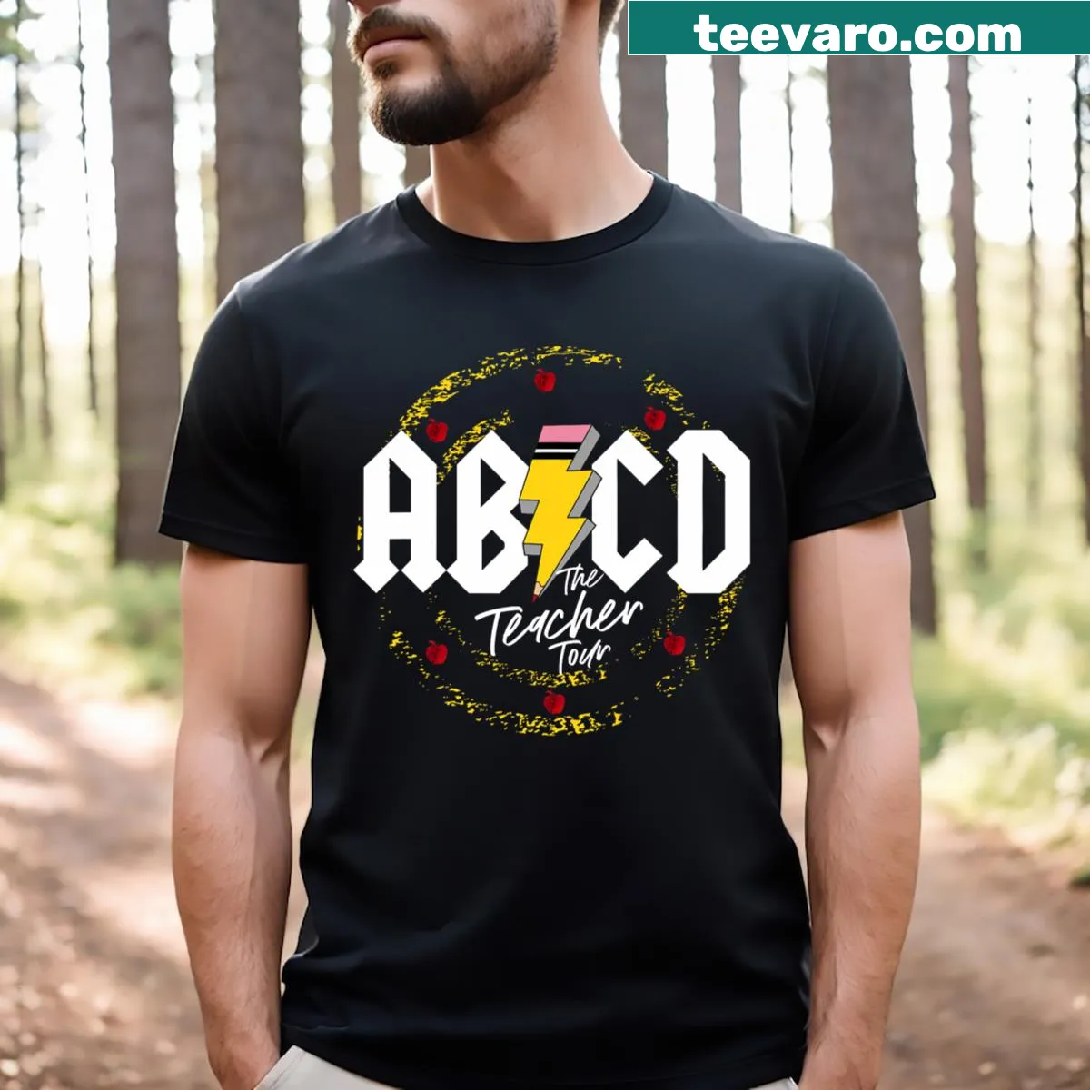 Bold typography Last Day Of School t-shirt for teachers — on a men's t-shirt