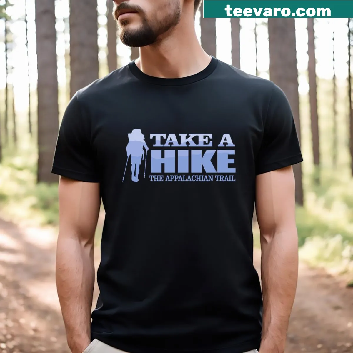 Illustrative t-shirt showcasing the Appalachian Trail — on a men's t-shirt