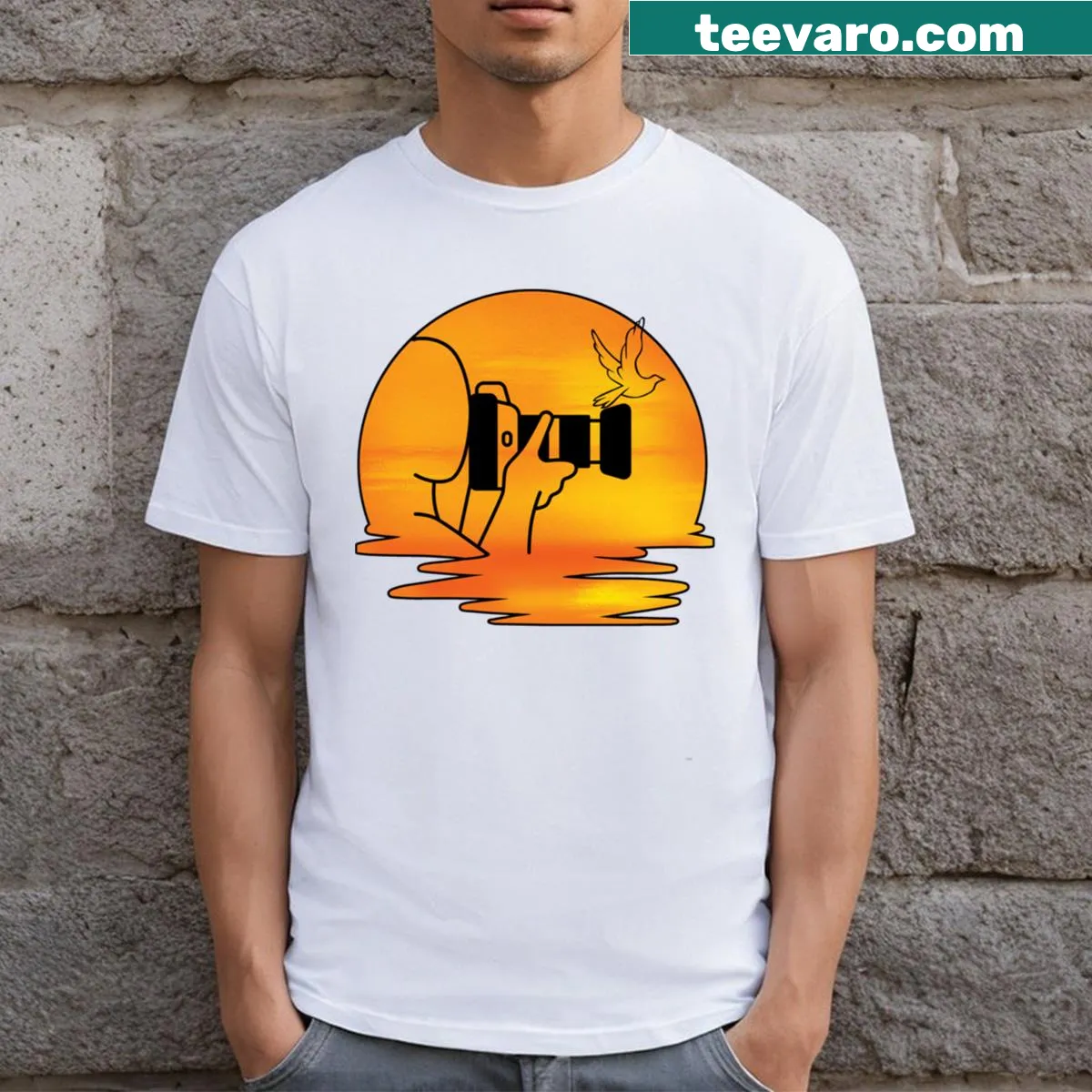 Bird photography themed design on a t-shirt — on a men's t-shirt
