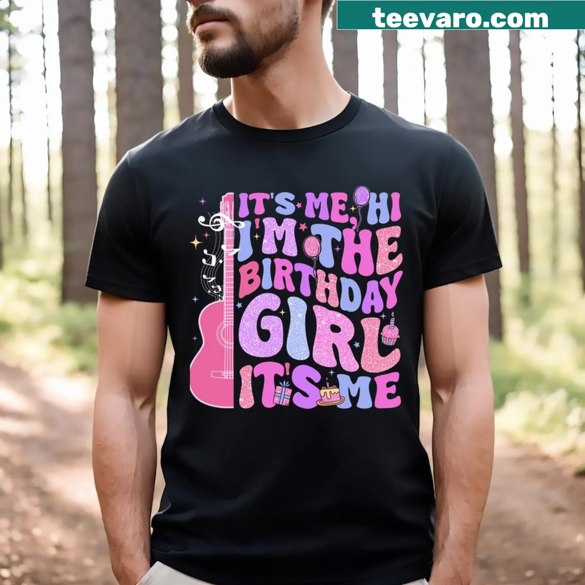 Birthday-themed t-shirt with the phrase Hi I'm Birthday Girl — on a men's t-shirt