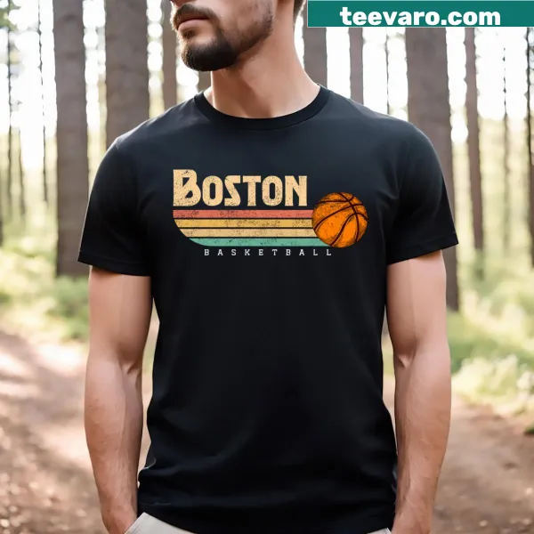 Vintage graphic of Boston basketball on a T-shirt