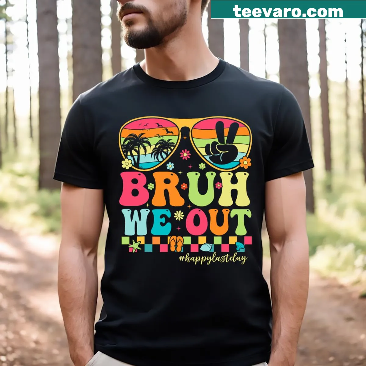 Groovy T-shirt celebrating the last day of school for teachers — on a men's t-shirt