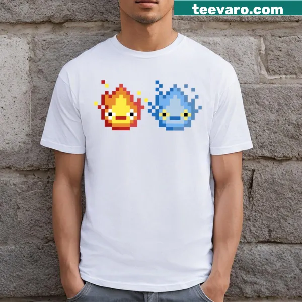 T-shirt with a playful design inspired by Calcifer from fantasy animation