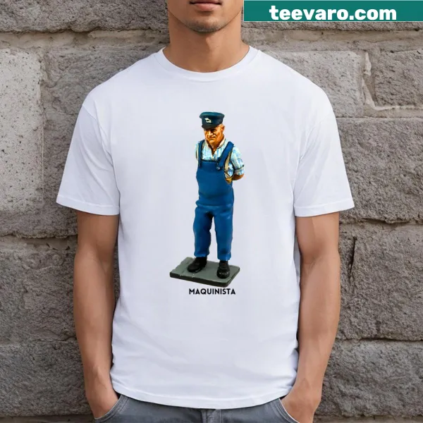 Badge emblem T-shirt honoring Castletown Station and train drivers