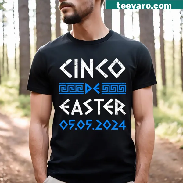 Funny Cinco De Mayo and Greek Easter themed t-shirt with playful graphics