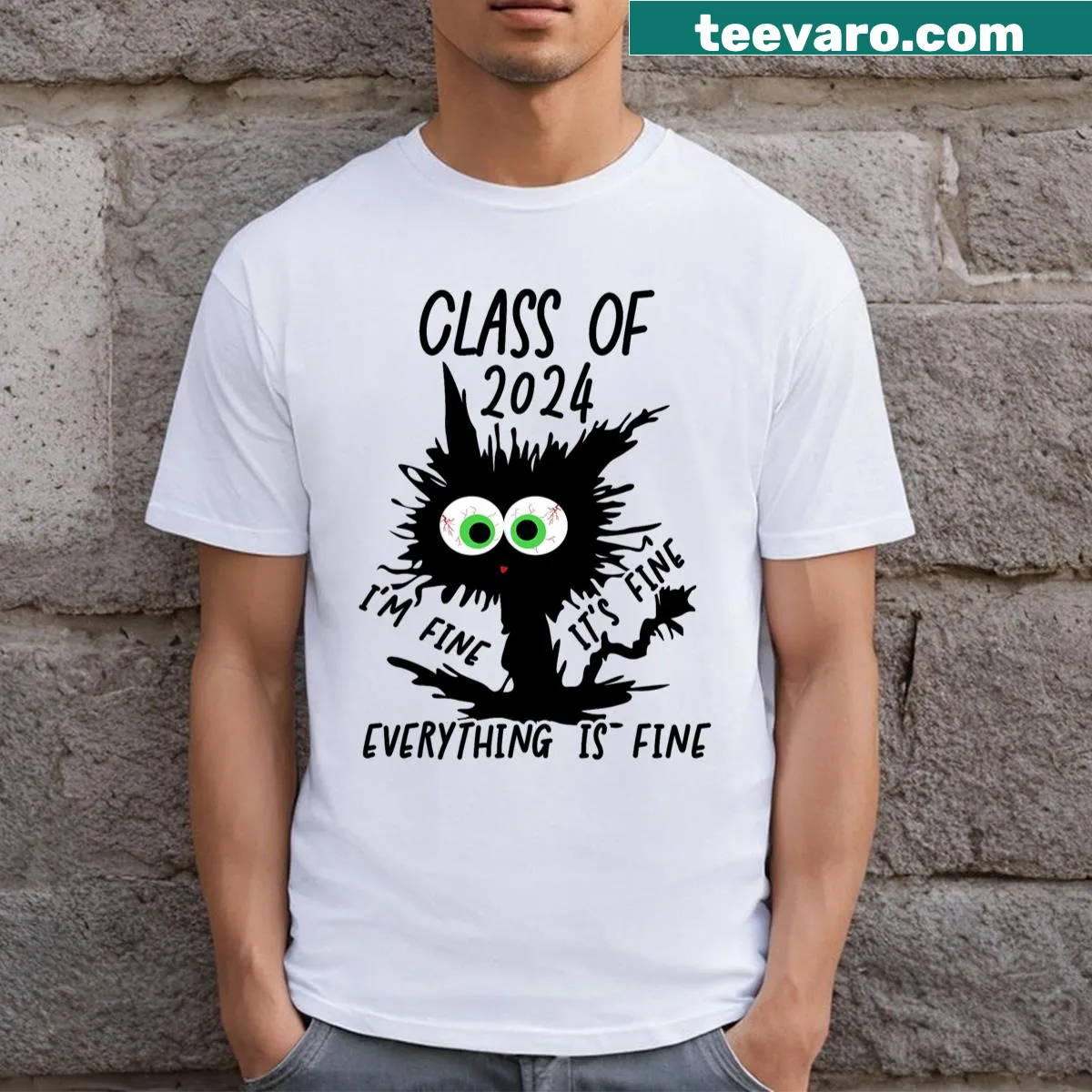 Minimalist Class of 2024 graduation t-shirt — on a men's t-shirt