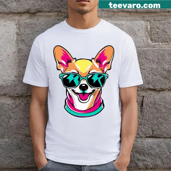 Funny t-shirt with a Chihuahua wearing sunglasses graphic