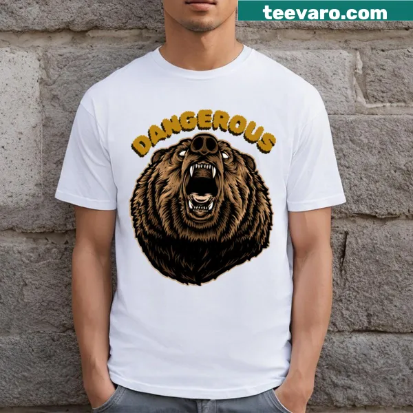 Bold graphic of a bear on Dangerous Bear Design T-shirt
