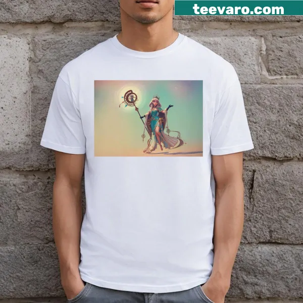 Illustrated fairy witch with spellcraft symbols T-shirt