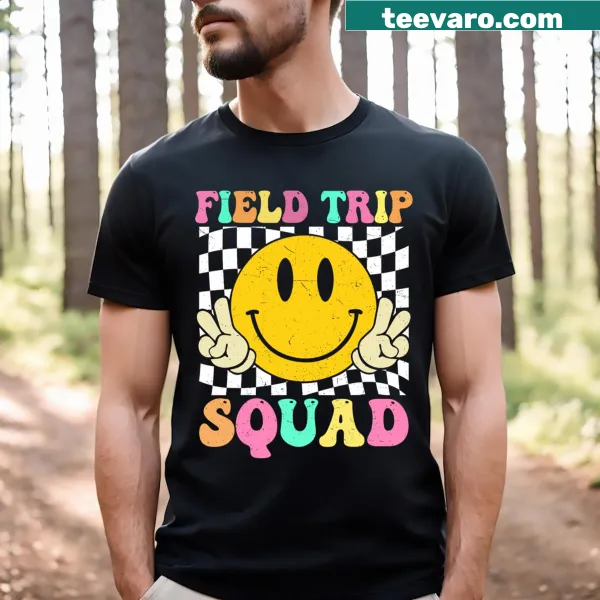 Groovy smiley face T-shirt for field trips