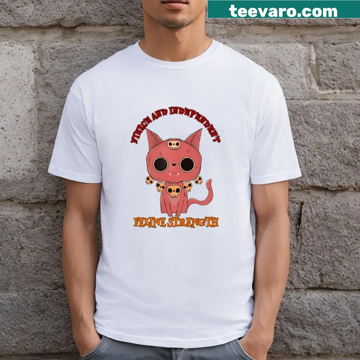 Bold text T-shirt proclaiming fierceness and independence — on a men's t-shirt