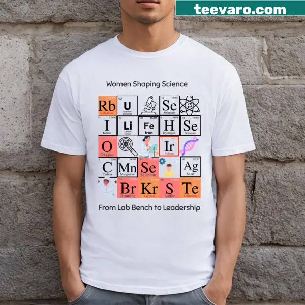 T-shirt with the phrase From Lab Bench To Leadership, celebrating science and leadership.