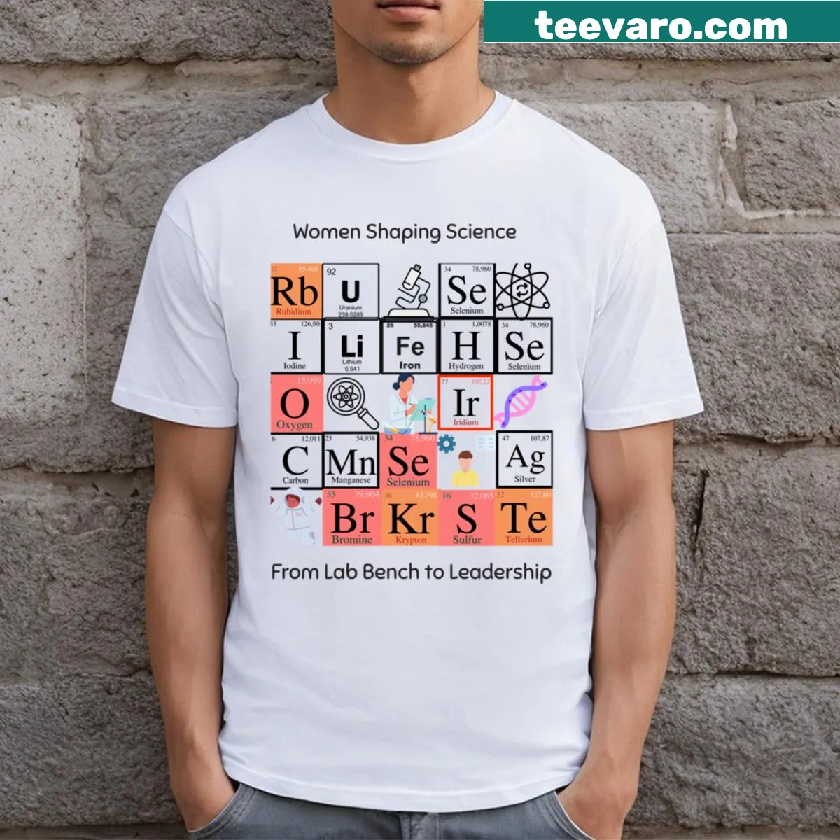 T-shirt with the phrase From Lab Bench To Leadership, celebrating science and leadership. — on a men's t-shirt
