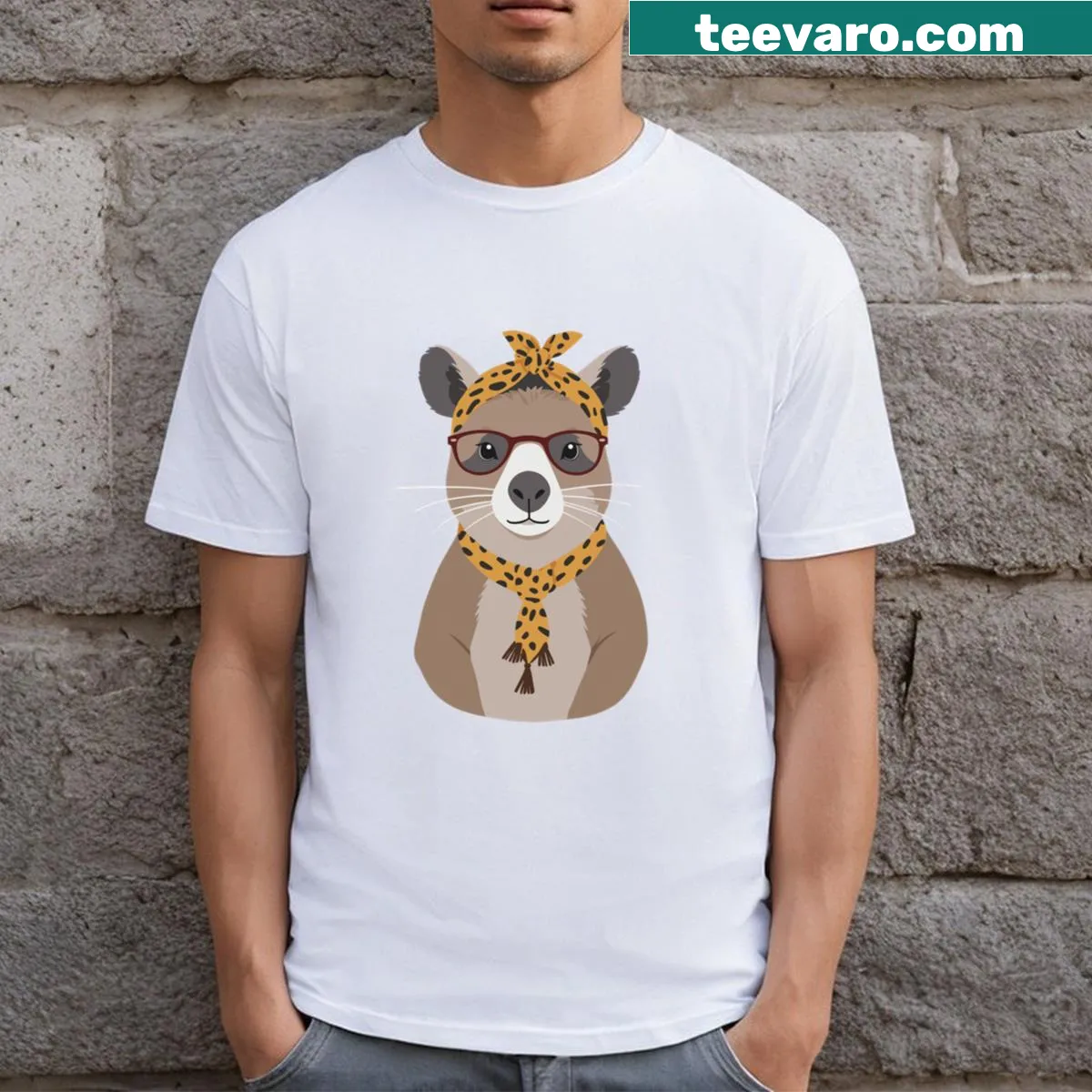 Humorous capybara design shirt for Mother's Day. — on a men's t-shirt