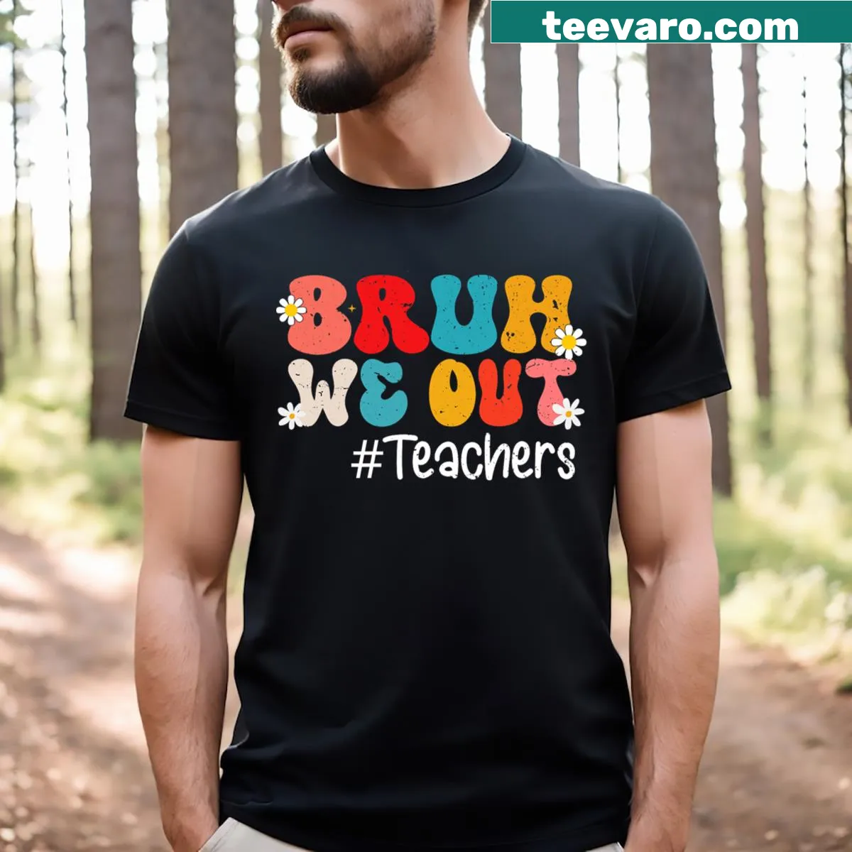 T-shirt with humorous text celebrating the end of the school year. — on a men's t-shirt