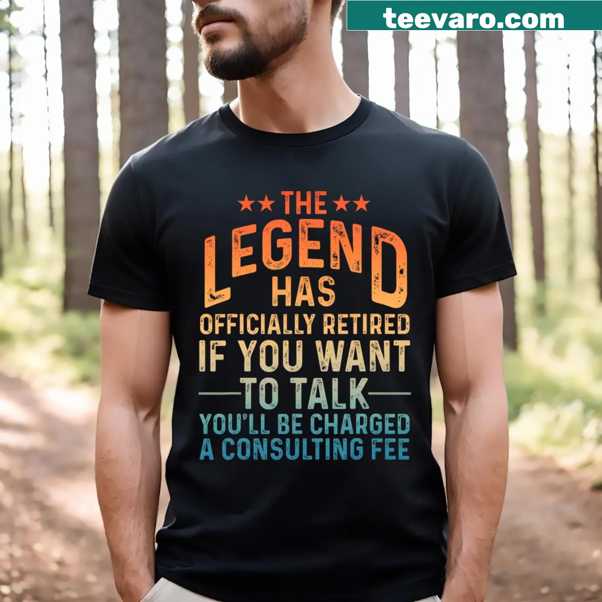 Funny retirement t-shirt with playful text about retirement. — on a men's t-shirt