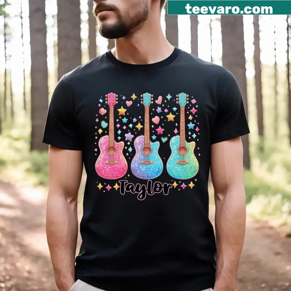 Personalized retro pink t-shirt featuring the name 'Taylor' in a groovy style