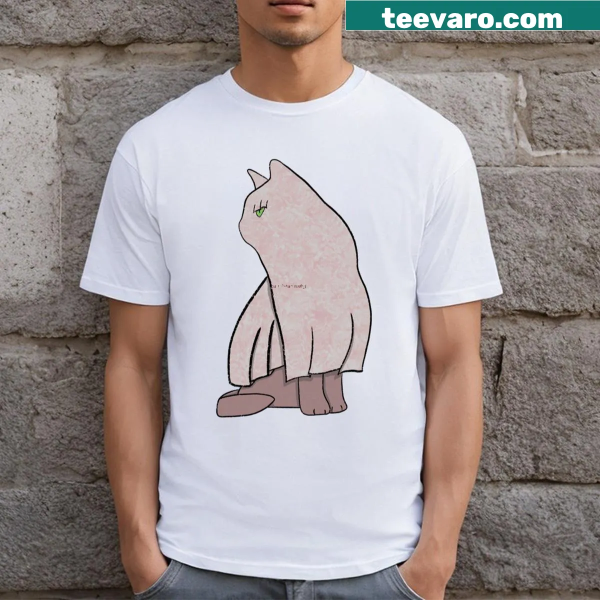 Cute illustration of a cat in costume for Halloween — on a men's t-shirt