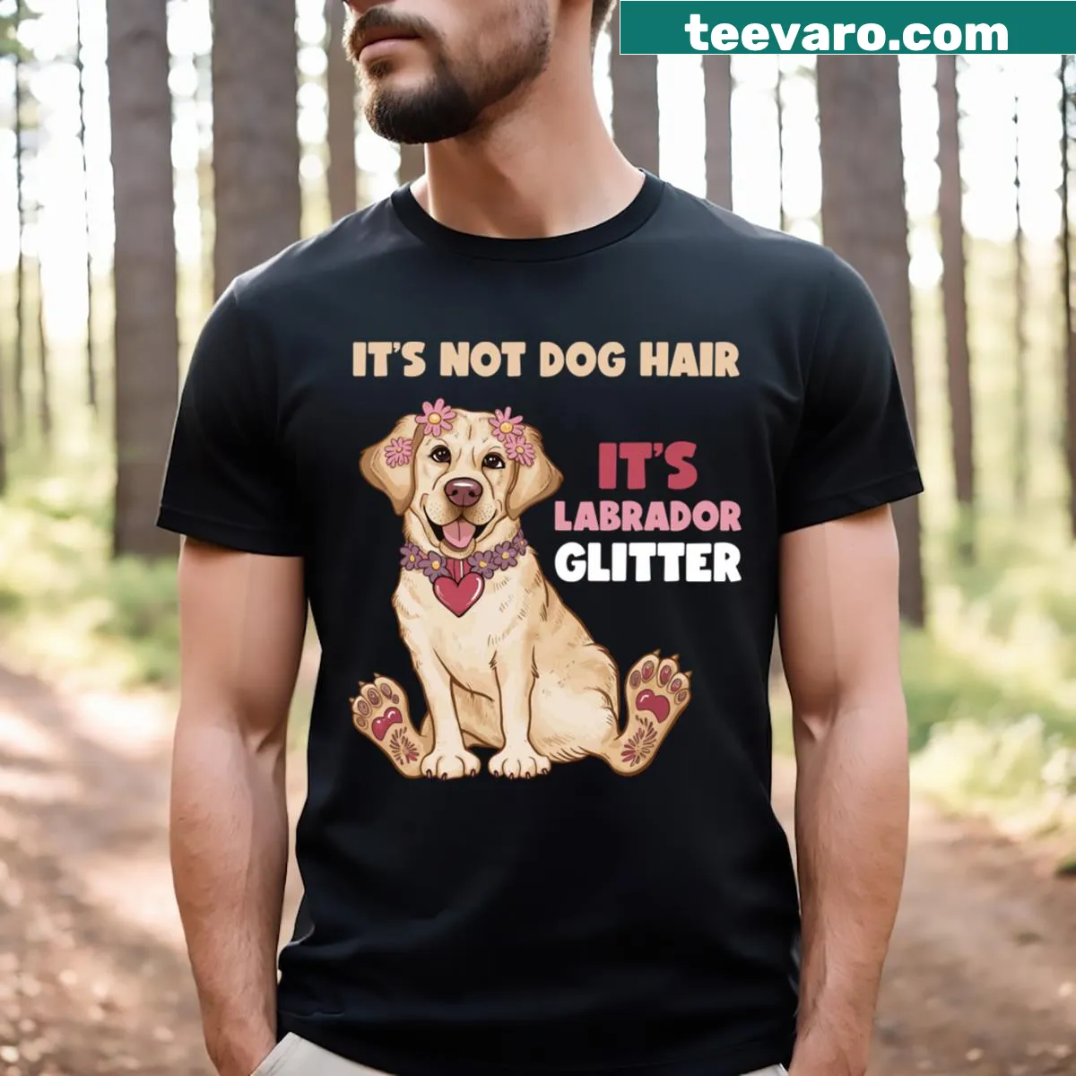 Funny dog mom t-shirt with the phrase about Labrador glitter — on a men's t-shirt