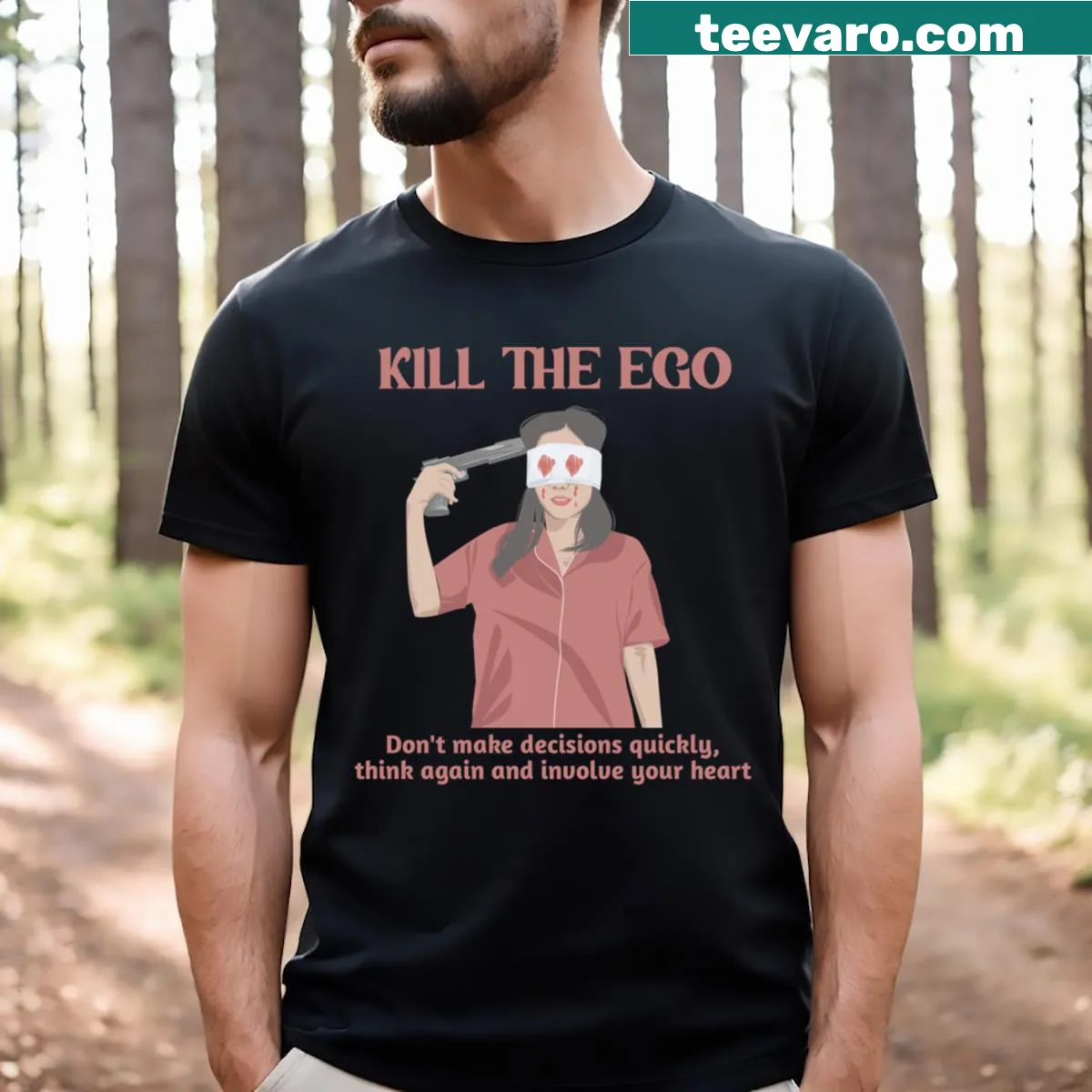 T-shirt featuring bold motivational text design — on a men's t-shirt