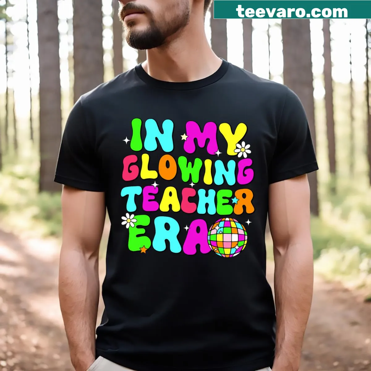 Humorous Teacher Era Summer T-shirt — on a men's t-shirt