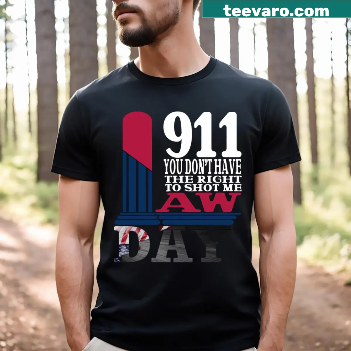 Typographic design addressing justice issues on a casual t-shirt — on a men's t-shirt