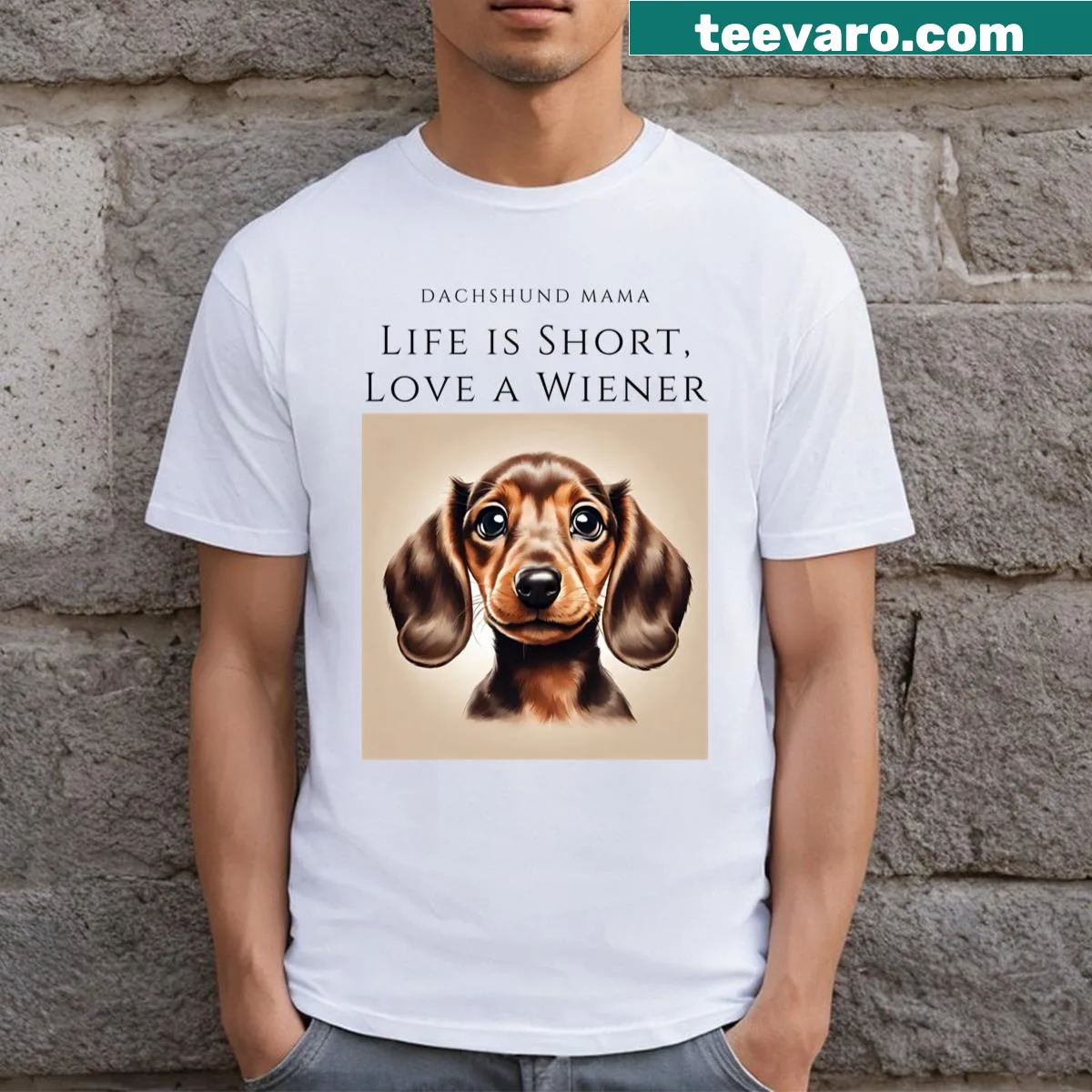 Vintage dachshund t-shirt with sentimental message — on a men's t-shirt