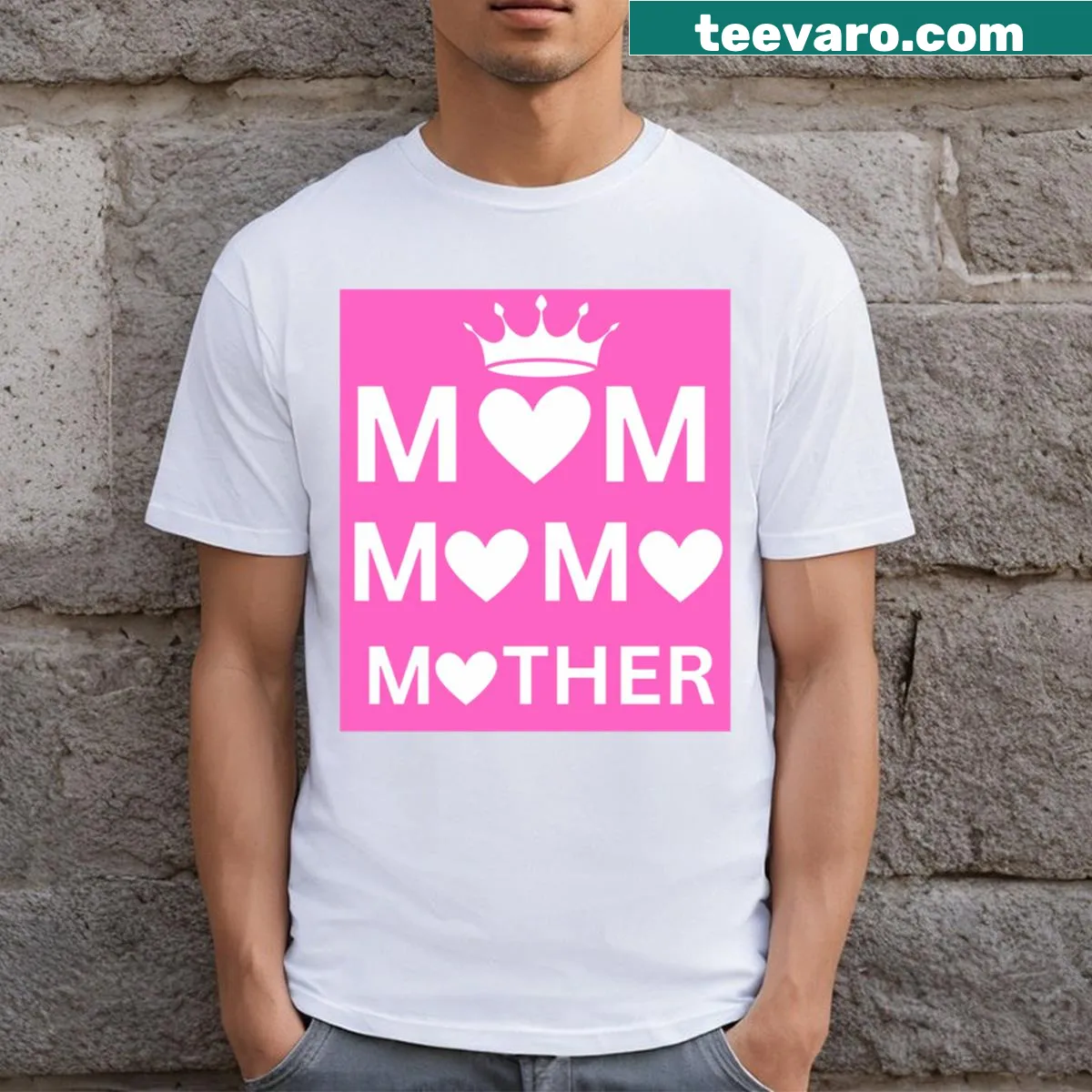 Digital art print t-shirt dedicated to mothers — on a men's t-shirt
