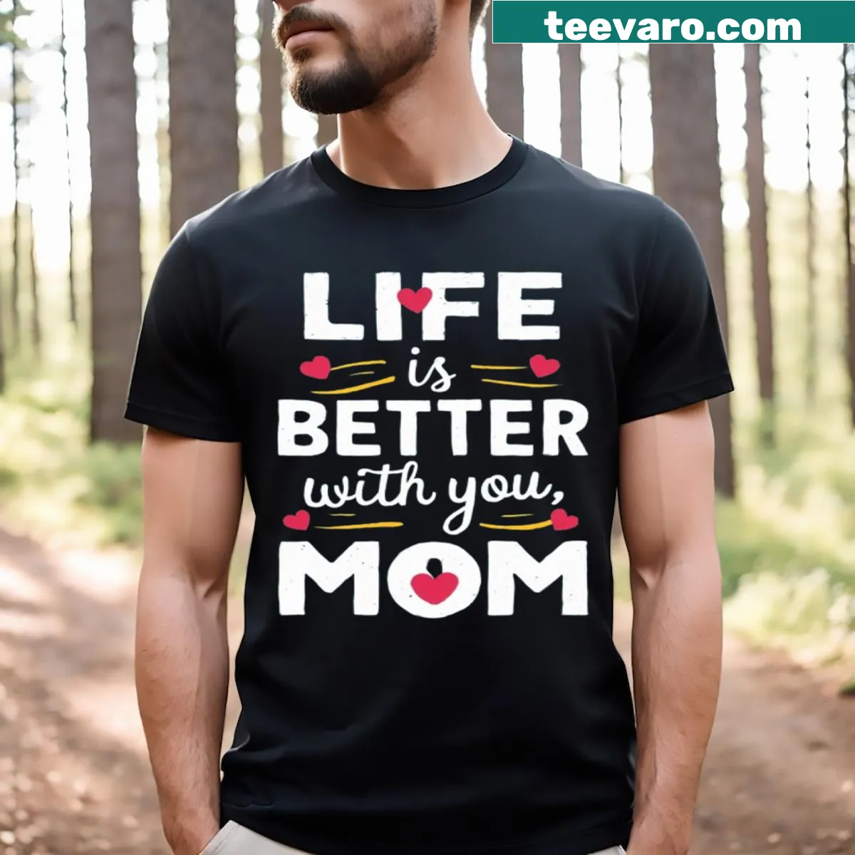 Charming Mother's Day t-shirt celebrating moms everywhere — on a men's t-shirt